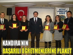 Kandıranın başarılı öğretmenlerine plaket