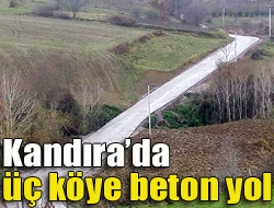 Kandırada üç köye beton yol