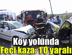 Köy yolunda feci kaza: 10 yaralı