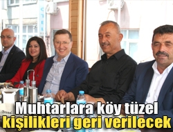 Muhtarlara köy tüzel kişilikleri geri verilecek