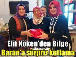 Elif Kökenden Bilge Barana sürpriz kutlama