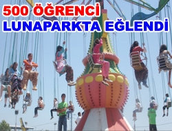 500 öğrenci lunaparkta eğlendi