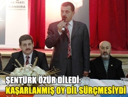 Şentürk özür diledi: Kaşarlanmış oy dil sürçmesiydi