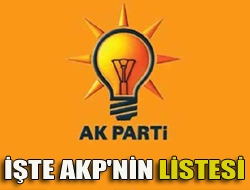 İŞTE AKP'NİN LİSTESİ