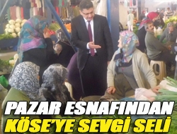 Pazar esnafından Köseye sevgi seli