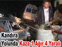 Kandıra Yolunda Kaza 1 Ağır 4 Yaralı