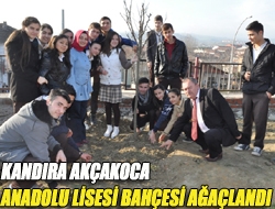 Kandıra Akçakoca Anadolu lisesi bahçesi ağaçlandı