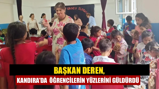 Başkan Deren, Kandırada öğrencilerin yüzlerini güldürdü