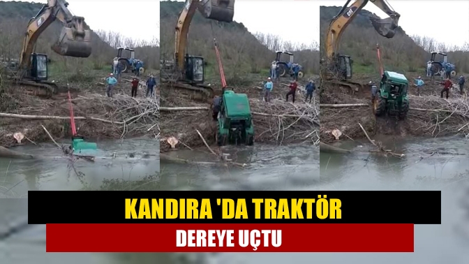 Kandıra da traktör dereye uçtu