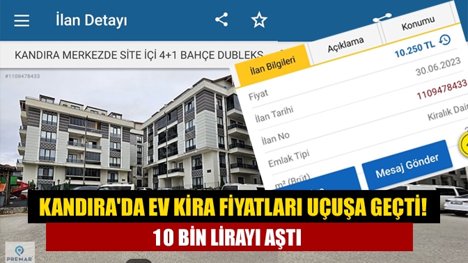 Kandırada ev kira fiyatları uçuşa geçti! 10 bin lirayı aştı