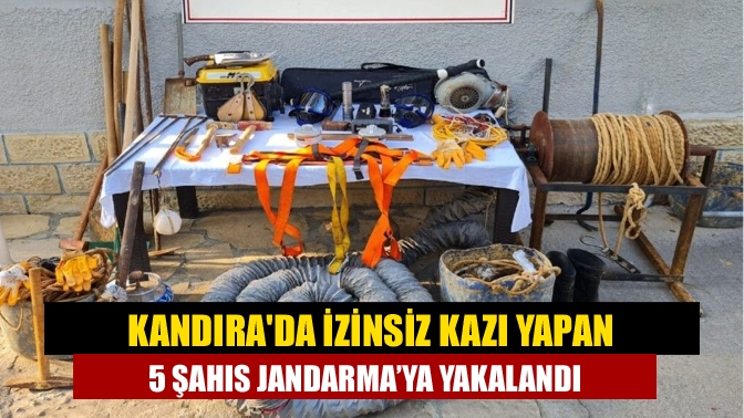 Kandıra'da izinsiz kazı yapan 5 şahıs Jandarma’ya yakalandı