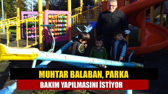 Muhtar Balaban, parka bakım yapılmasını istiyor