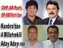 Kandıradan 4 Milletvekili Aday Adayı var.