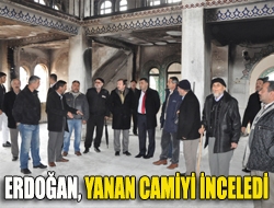 Erdoğan, yanan camiyi inceledi