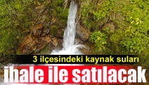 3 ilçesindeki kaynak suları ihale ile satılacak