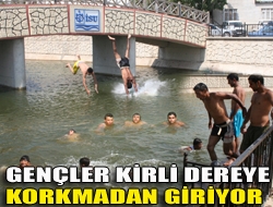 Kandıra namazgah deresi gençleri serinletiyor