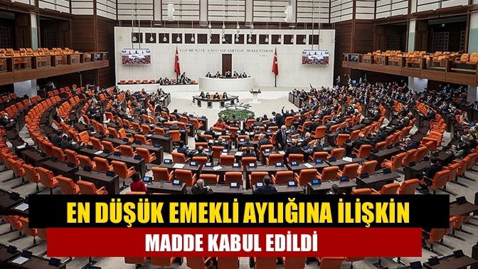 En düşük emekli aylığına ilişkin madde kabul edildi