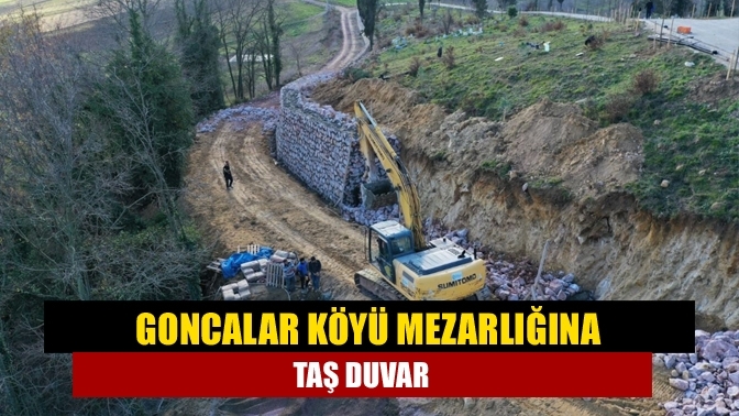 Goncalar Köyü mezarlığına taş duvar