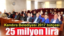 Kandıra Belediyesi 2017 bütçesi 25 milyon lira