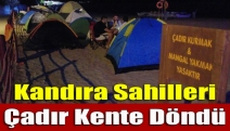 Kandıra sahilleri çadır kente döndü