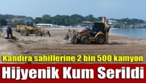 Kandıra sahillerine 2 bin 500 kamyon hijyenik kum serildi