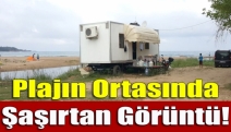 Plajın ortasında şaşırtan görüntü!