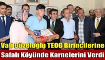 Vali Güzeloğlu TEOG birincilerine Safalı Köyünde Karnelerini Verdi