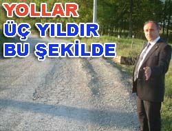 Yollar üç yıldır bu şekilde Kandıra Ballar Köyü Muhtarı Yüksel Horos, köylerinin yollarının üç yıldan