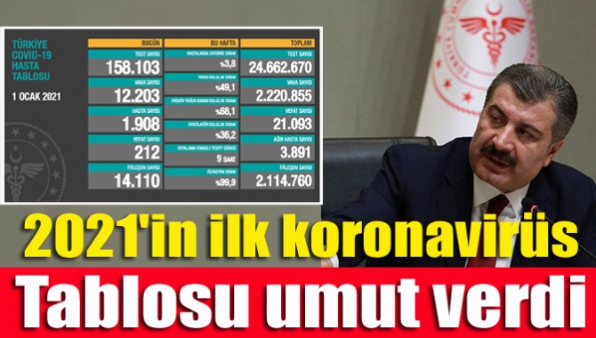 Sağlık Bakanı Fahrettin Koca 1 Ocak 2021 günlük corona virüs