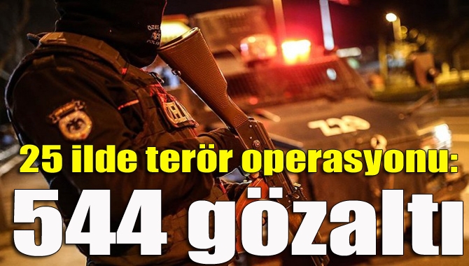 Terör örgütü PKK/KCK'ya yönelik 25 ilde gerçekleştirilen operasyonlarda 544 şüpheli