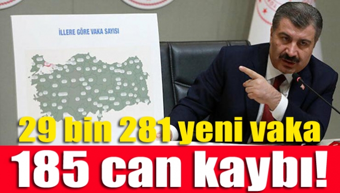 Türkiye'de koronavirüs nedeniyle 185 kişi daha hayatını kaybetti, 6439 yeni