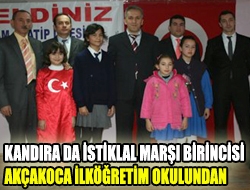 Kandıra'da, ilkokullar arasında İstiklal Marşı'nı en güzel okuma yarışması düzenlendi.