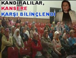 Kandıralılar, kansere karşı bilinçlendi Kandıra Belediyesi, İlçede yaşayan vatandaşların kansere karşı bilinçlenmesi amacıyla seminer