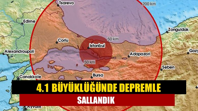 Marmara Denizi’nde Çınarcık açıklarında 4.1 büyüklüğünde deprem meydana geldi. Deprem