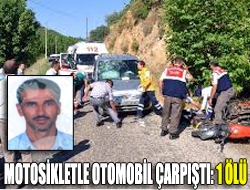 Kandıra Teksen Köyü Tokaşlar mevkiinde otomobille motosikletin çarpışması sonucu meydana