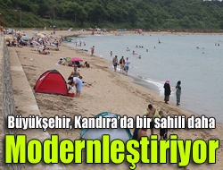 Kocaeli Büyükşehir Belediyesi Kandırada modern sahiller kazandırmaya devam ediyor.