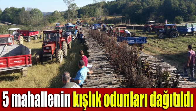 Kandıra Orman İşletme Şefliği, 5 mahallenin zati yakacak odunlarını dağıttı.