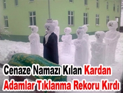 Kandıra Din görevlileri tarafından hazırlanan kardan adamların kıldığı cenaze namazı