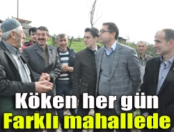 Kandıra Belediye Başkanı Ünal Köken Kandıranın farklı mahallelerinde, kurmayları ile