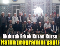 Akdurak Mahallesi Erkek Kuran Kursu, Merkez Yeni Camiinde düzenlenen programla