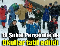 Yoğun kar yağışı ve buzlanma nedeniyle 19 Şubat Perşembe günü