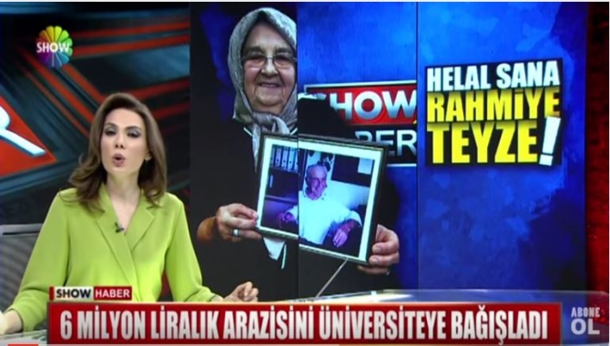Rahmiye Teyze, 6 milyon lira değerindeki 25 dönümlük arazisini Kandıra'ya