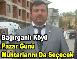 Kandıra Bağırganlı Köyü, Pazar günü genel seçimlerin yanı sıra yeni