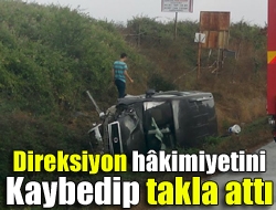 Kandıradan İzmit istikametine gitmekte olan araç sürücüsü direksiyon hâkimiyetini kaybedip,