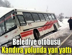 Kandıra yolu 8. kilometrede bir kamyonun sıkıştırdığı, engellileri taşıyan Büyükşehir