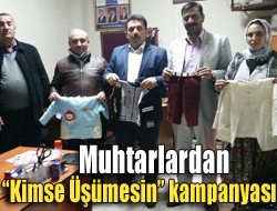 Yeni Kandıra Muhtarlar Derneği Kimse Üşümesin kampanyası kapsamında topladıkları kıyafetleri