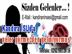 Kandıra İSU’da neler görmezden geliniyormuş Kandıra İSU’da sıkıntılar bitmek tükenmek bilmiyor. İSU Kandıra Şube Müdürlüğü’nden