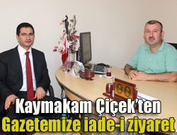 Kandıra Kaymakamı İsmail Çiçek, gazetemiz Kandıra Temsilcisi Ünal Cankurta iade-i