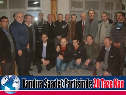 Saadet Partisi Kandıra İlçe Teşkilatı’na üye olan 20 partilinin rozetleri