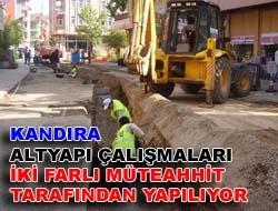 Kandıra altyapı çalışmaları iki farlı müteahhit tarafından yapılıyor Kandıra, Kocaeli İSU genel Müdürlüğü tarafından içme suyu ve kanalizasyon